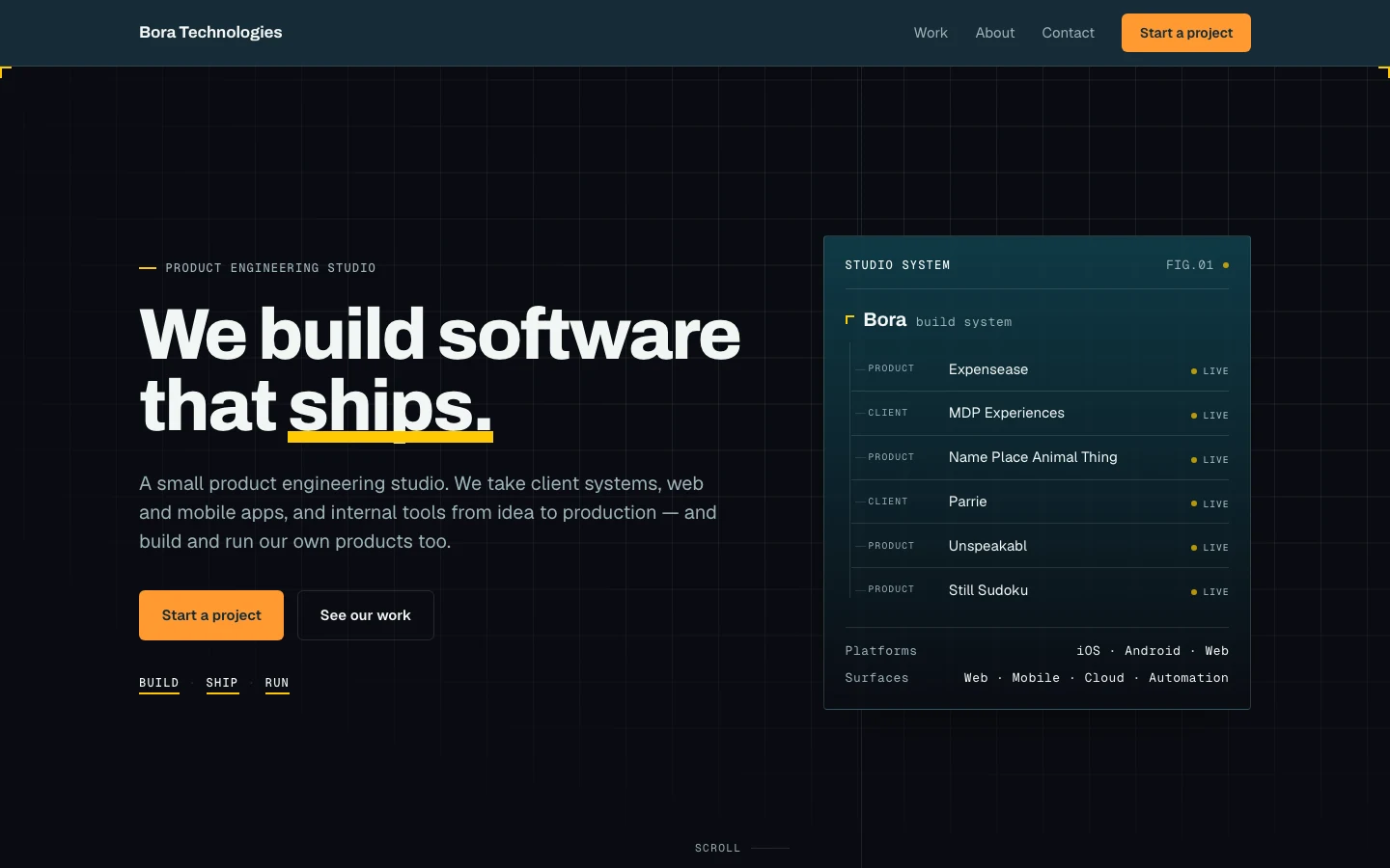 Bora Technologies — product engineering studio: we build software that ships