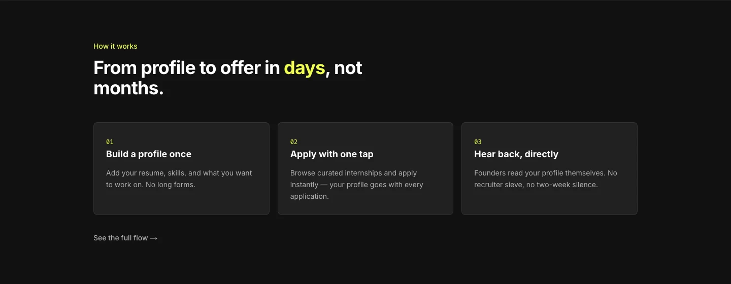 Jumbl — from profile to offer in days: build a profile, apply, hear back